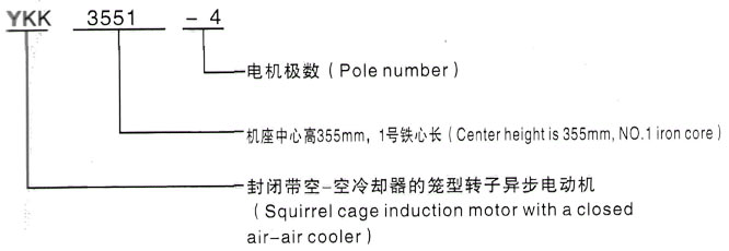 YKK系列(H355-1000)高压YKS4507-6/560KW三相异步电机西安泰富西玛电机型号说明